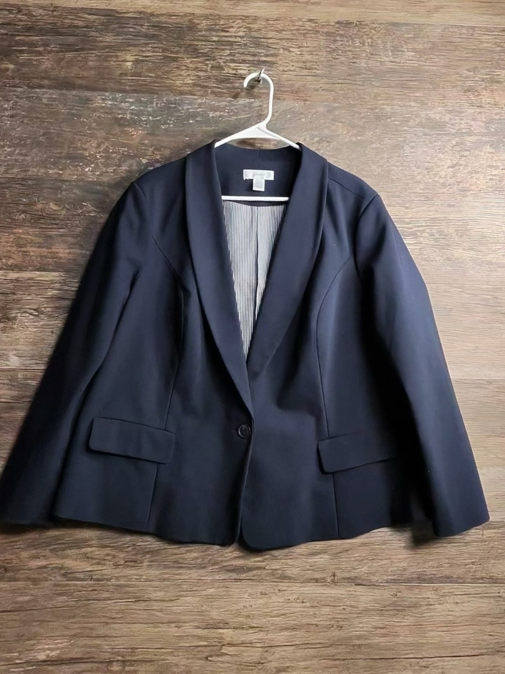 CJ Banks Navy Single-Button Women's Blazer